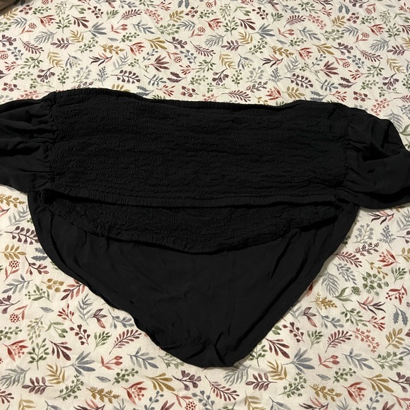 Aerie Black cropped top with adjustable front tie. - Picture 4 of 4